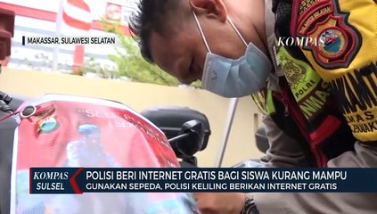 Gunakan Sepeda, Polisi Keliling Berikan Internet Gratis