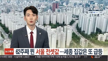 62주째 뛴 서울 전셋값…세종 집값은 또 급등