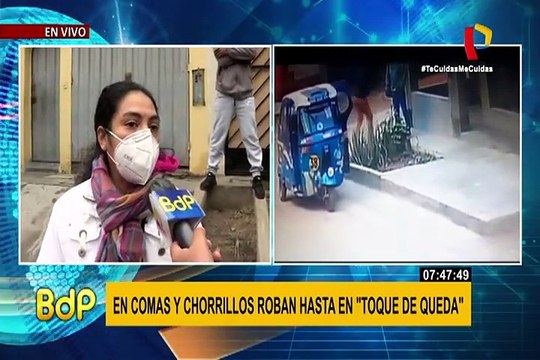 Denuncian que en Comas y Chorrillos roban hasta en toque de queda