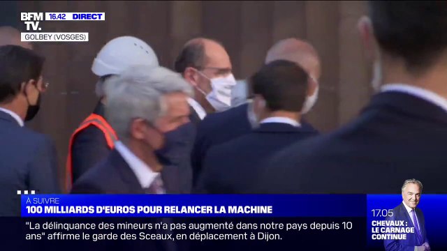 Après l'annonce de son plan de relance, Jean Castex arrive dans les Vosges