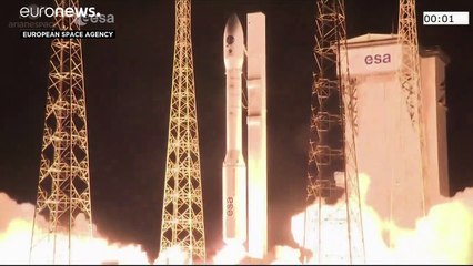 Download Video: Missione compiuta: l'Esa lancia nello spazio il razzo italiano Vega