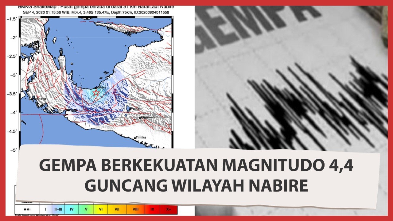 Gempa Berkekuatan Magnitudo 4,4 Guncang Wilayah Nabire