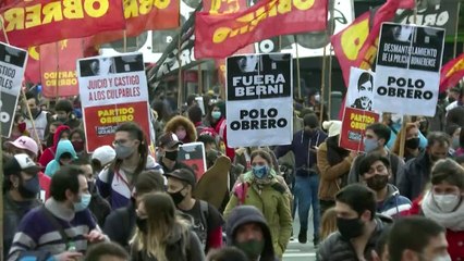 Marcha en reclamo de justicia por muerte de un joven en Argentina