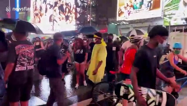 Car rams through protesters in New York's Times Square