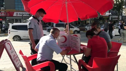 Zabıta ekiplerinden kan bağışı