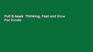 Full E-book  Thinking, Fast and Slow  For Kindle