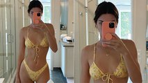 Kendall Jenner Stuns In A Floral String Bikini While A Day Out With Friends