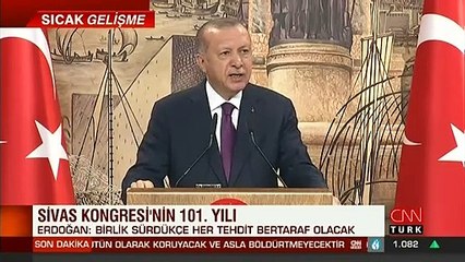 Son dakika... Cumhurbaşkanı Erdoğan'dan 'Sivas Kongresi' mesajı | Video