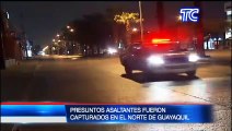 Tres presuntos atracadores fueron detenidos en Guayaquil en una persecución policial