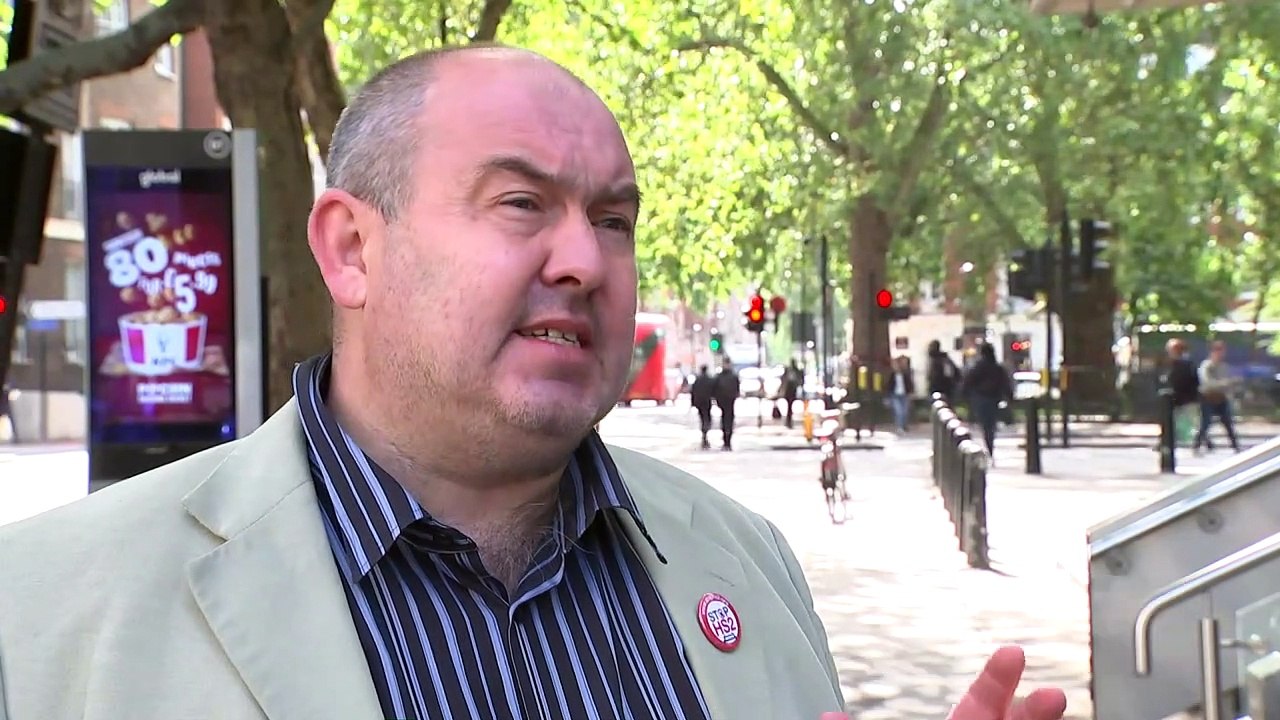 Protesters gather outside London Euston as HS2 work begins