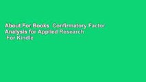 About For Books  Confirmatory Factor Analysis for Applied Research  For Kindle