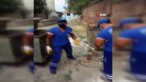 Temizlik işçisinin çöp tepkisi sosyal medyada gündem oldu
