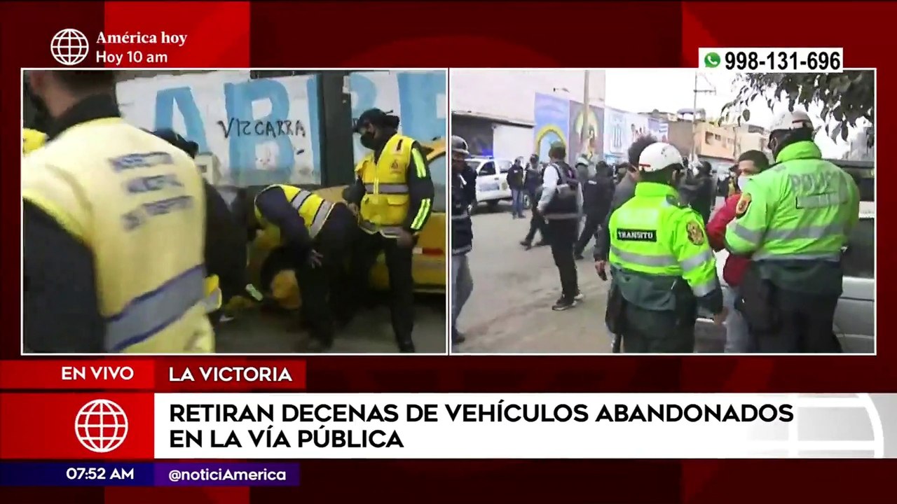 Retiran decenas de vehículos abandonados en la vía pública en La Victoria | Primera Edición (HOY)