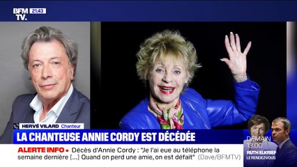 Hervé Vilard à propos d'Annie Cordy: "La reine du music-hall est morte"