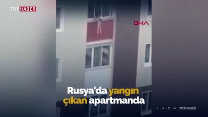 Yangında camdan atılan çocuklar böyle kurtarıldı
