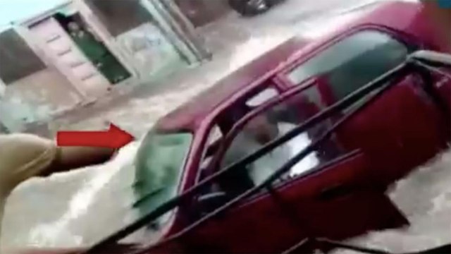 Car washed away after heavy rain in Mathura