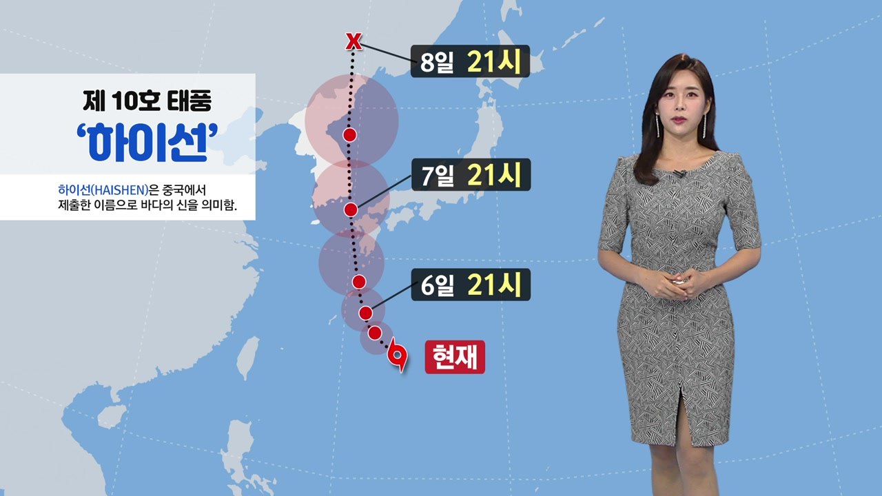 [날씨] 전국 흐리고 남부 비...진로 틀어진 10호 태풍 '하이선' / YTN