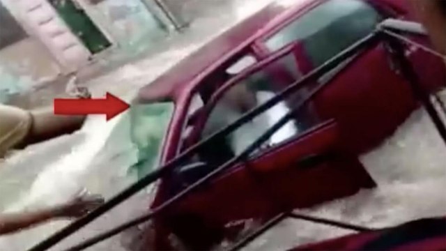 Car and bike washed away after heavy rain in Mathura