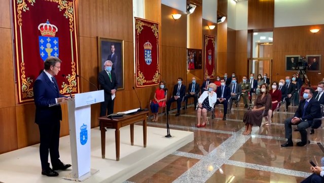 Feijóo, durante su discurso al tomar posesión por cuarta vez consecutiva
