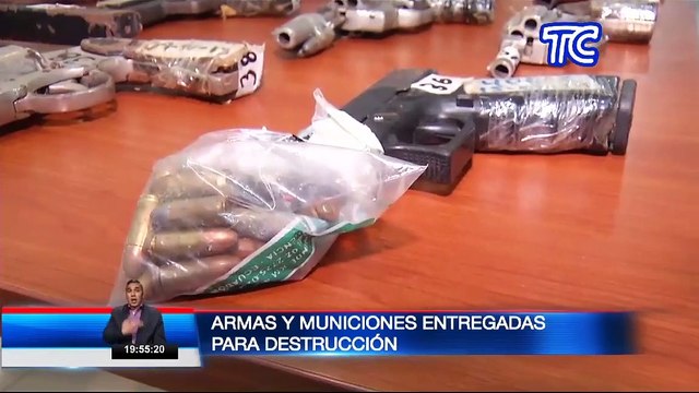 50 armas de fuego y 250 municiones fueron entregadas a las Fuerzas Armadas para su destrucción