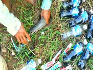 Experiment : Toothpaste and Ize,Cola Vs Fishes Underground Hole Dry Season