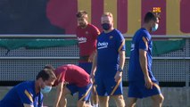 El Barça completa el último entrenamiento de la semana aún sin Messi