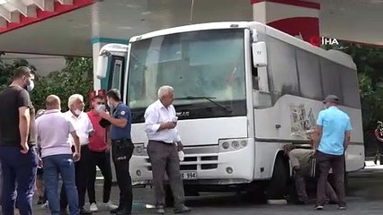Ataşehir’de akaryakıt istasyonunda yanan araç paniğe neden oldu