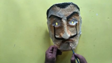 Money Heist Mask using newspaper ||  How to make Salvador Dali Mask || Newspaper Crafts
