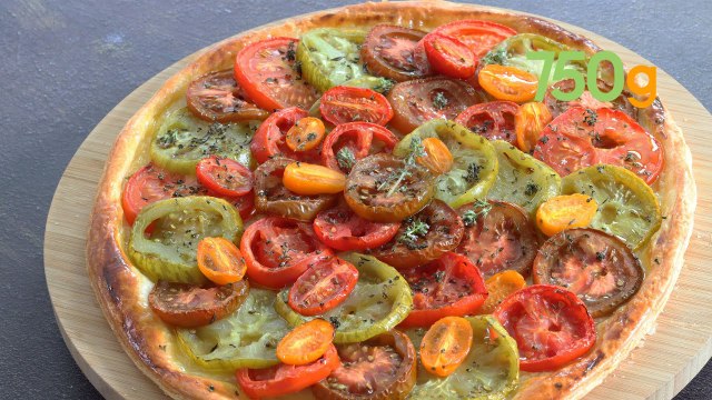 Recette de la tarte aux tomates multicolores et moutarde - 750g