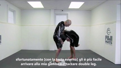 Single leg defense with Kimura Trap