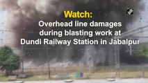 Overhead line damages during blasting work at Dundi Railway Station in Jabalpur