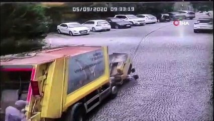 Sarıyer'de çöp kamyonu dehşetinin görüntüleri ortaya çıktı