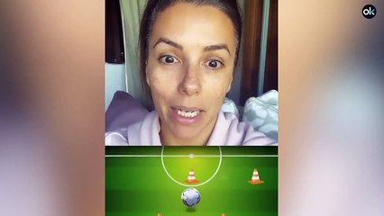 'Eva Longoria arrasa promocionando la Liga sin maquillaje'
