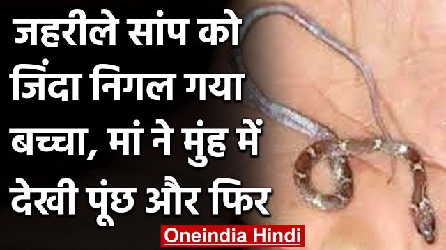 Bareilly: खेल-खेल में बच्चा सांप को जिंदा निगल गया, मां ने पूंछ पकड़ कर निकाला बाहर | वनइंडिया हिंदी
