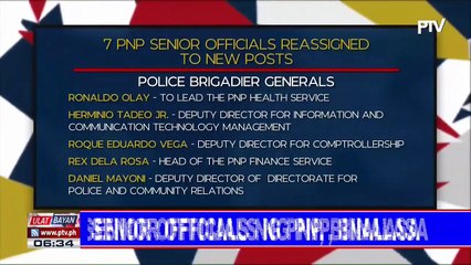 Pitong senior officials ng PNP, binalasa