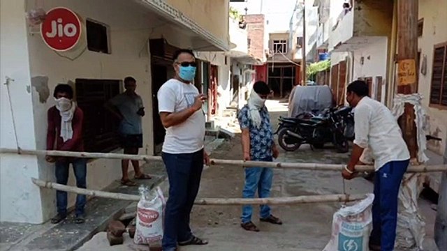पॉजिटिव मरीज मिलने के बाद नगर पालिका द्वारा क्षेत्र को किया जा रहा है सील