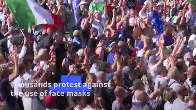 Italy: Protesters and far-right activists rally against masks in Rome