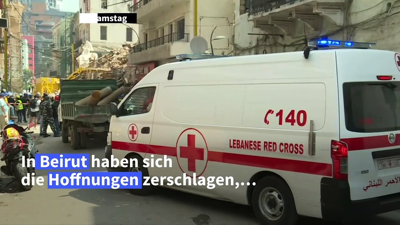 Keine Hoffnung mehr auf Überlebende nach Explosion in Beirut