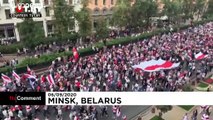 Belarus'ta Lukaşenko karşıtı on binlerce kişiden dev eylem | Video