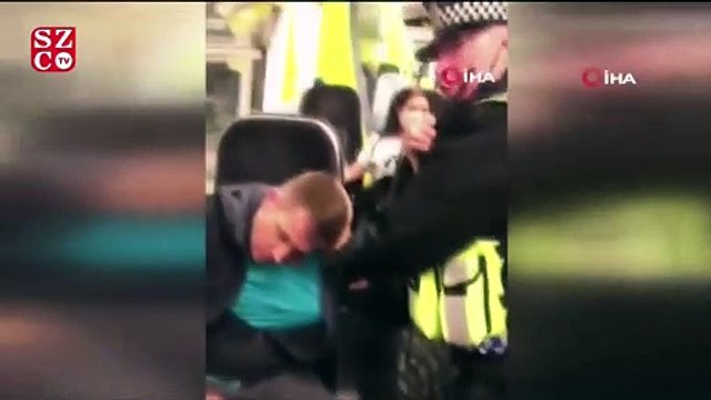 İngiltere’de trende maske takmayan yolcuya polis şiddeti