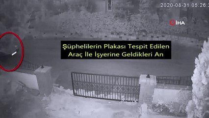 Şaşkın hırsızlar çalışmayan aracı iterek kaçmaya çalıştı