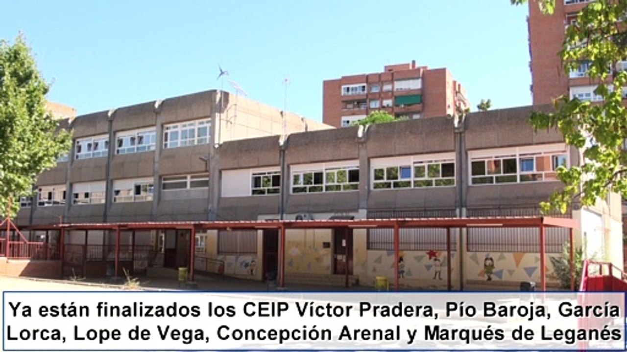 El Ayuntamiento de Leganés finaliza la I Fase del Proyecto de Mejora de los centros educativos públicos
