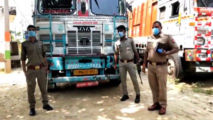 महेवा चौकी इंचार्ज ने चेकिंग के दौरान ओवरलोड ट्रक को पकड़ा