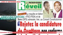 Le Titrologue du 07 Septembre 2020 : La requête en béton de Bédié et Soro adressée au conseil constitutionnel