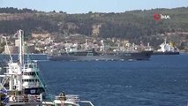 Rus savaş gemisi Andreevsky Çanakkale Boğazından geçti