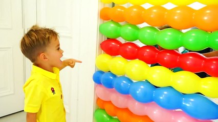 Vlad and Nikita kids play with balloons