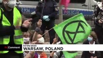 جدال حامیان محیط زیست و پلیس لهستان در مرکز ورشو
