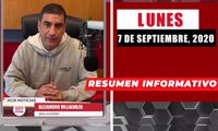Resumen de noticias lunes 7 de septiembre 2020 / Panorama Informativo / 88.9 Noticias