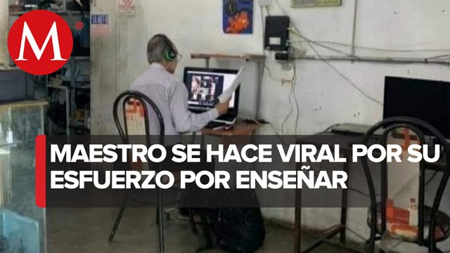 Profesor acude todos los días a café Internet para darle clases a sus alumnos