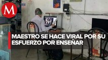 Profesor acude todos los días a café Internet para darle clases a sus alumnos